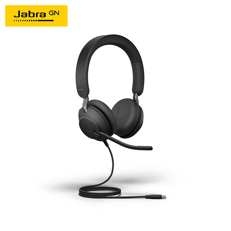 捷波朗(Jabra) Evolve2 40 蓝牙耳机 USB-A办公话务耳机 在线教育 Duo 双耳 MS 立体声