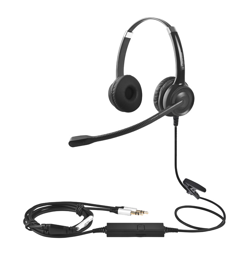 Beien贝恩CS12-PC双插头双耳电脑话务耳麦 电话耳机 呼叫中心专用耳机