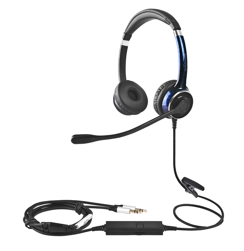 Beien贝恩FC22-PC双插头双耳电脑话务耳麦 电话耳机 呼叫中心专用耳机