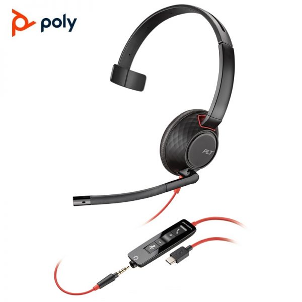 缤特力 博诣poly单耳头戴式呼叫中心专用耳机 客服降噪耳麦 即插即用C5210 Type-C+3.5mm（C510升级版）