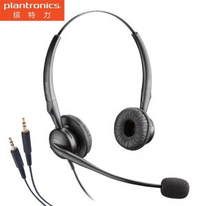 缤特力（Plantronics）SP8-3.5mm头戴式呼叫中心话务耳机 客服办公降噪耳麦 适用于PC电脑(2*3.5mm双插头)