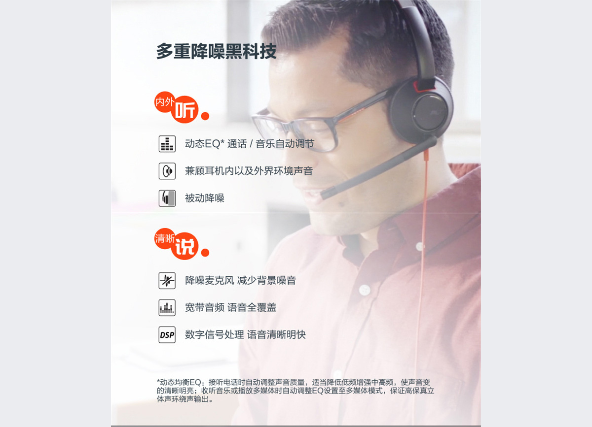 缤特力（Plantronics）C5210 USB+3.5MM 电脑耳麦