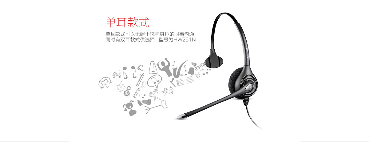 缤特力（Plantronics）HW251N 专业降噪话务耳机/电话耳麦