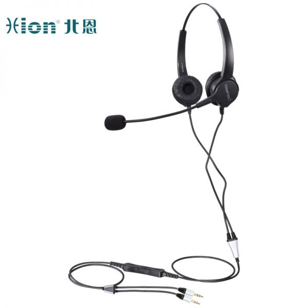 北恩（HION）FOR630D 头戴式双耳话务耳机/呼叫中心话务员降噪耳麦/电脑耳机/客服耳麦/电销耳机-双插头(B5)