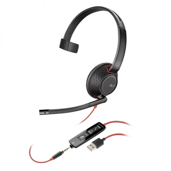 缤特力 博诣poly单耳头戴式呼叫中心专用耳机 客服降噪耳麦直连电脑 即插即用C5210 USB+3.5mm（C510升级版）
