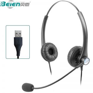 贝恩（Beien） BP100D USB/接台式电脑/笔记本电脑 客服耳机话务头戴式电销呼叫中心英语听力防噪音耳机耳麦